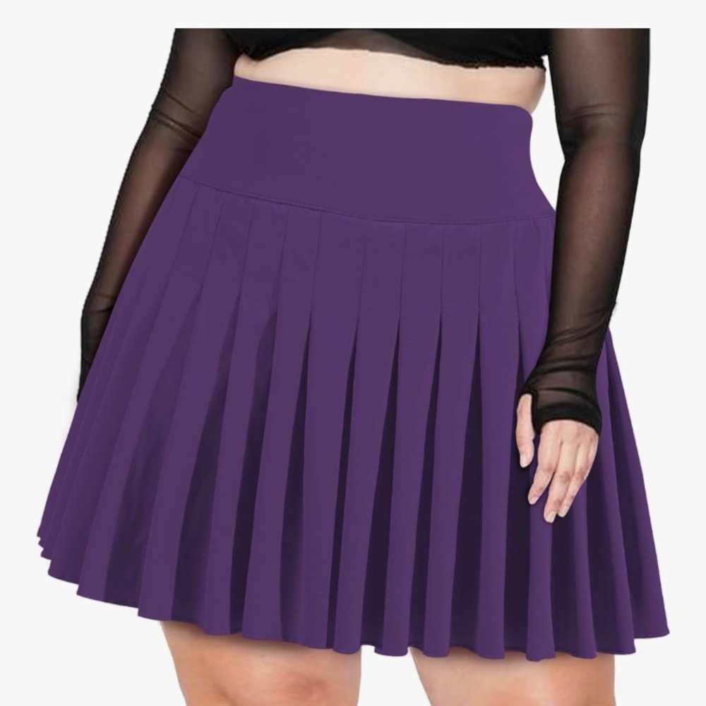 Elegant Purple Pleated Skirt
